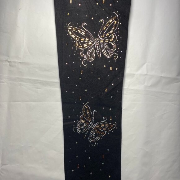 Other Pants - Rhinestone Detail Black Leggings - Butterfly Bling - One Size